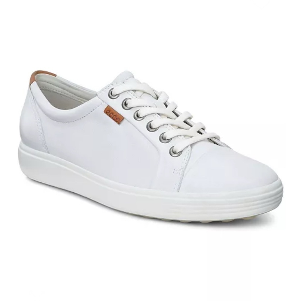 Ecco Soft 7 Leather Lace-Up Casual Women's Sneakers Size US 7.0 Extra Width
